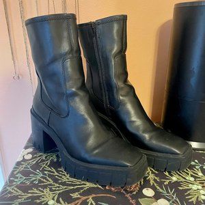 ALDO Heeled Lugsole Leather Boots